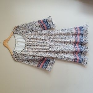 Eyeshadow Boho Sheer Lined Flower Ruffle Dress